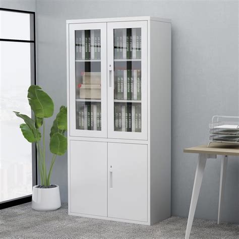 glass and steel glass cabinet|glass door office cabinet.